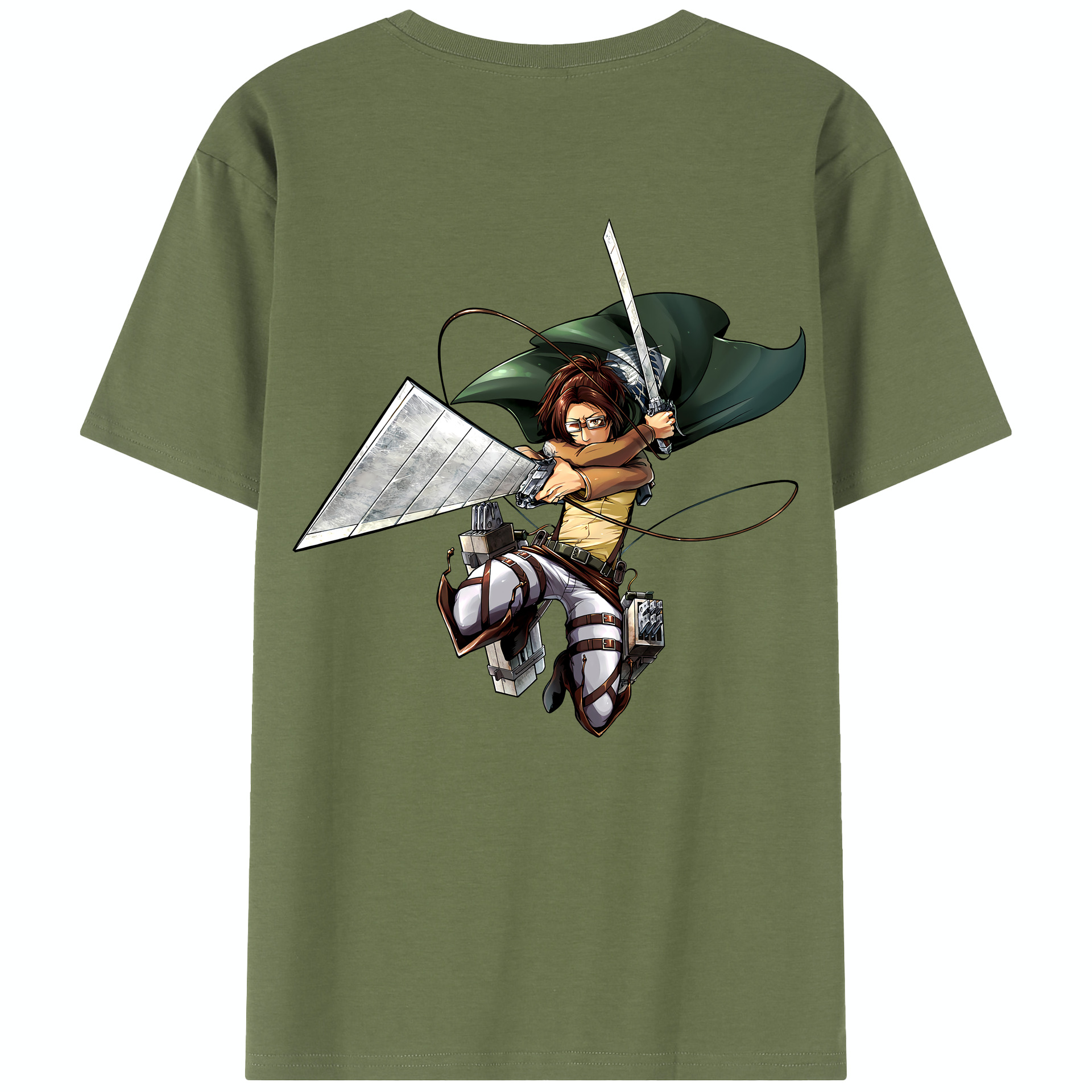 （画像用） 進撃の巨人 ハンジ·ゾエ Attack on Titan Hanji Zoe 綿100％半袖Tシャツ（背面プリント）